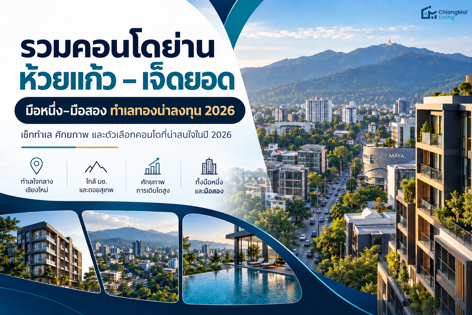 A collection of new and resale condos in the Huay Kaew–Jed Yod area.