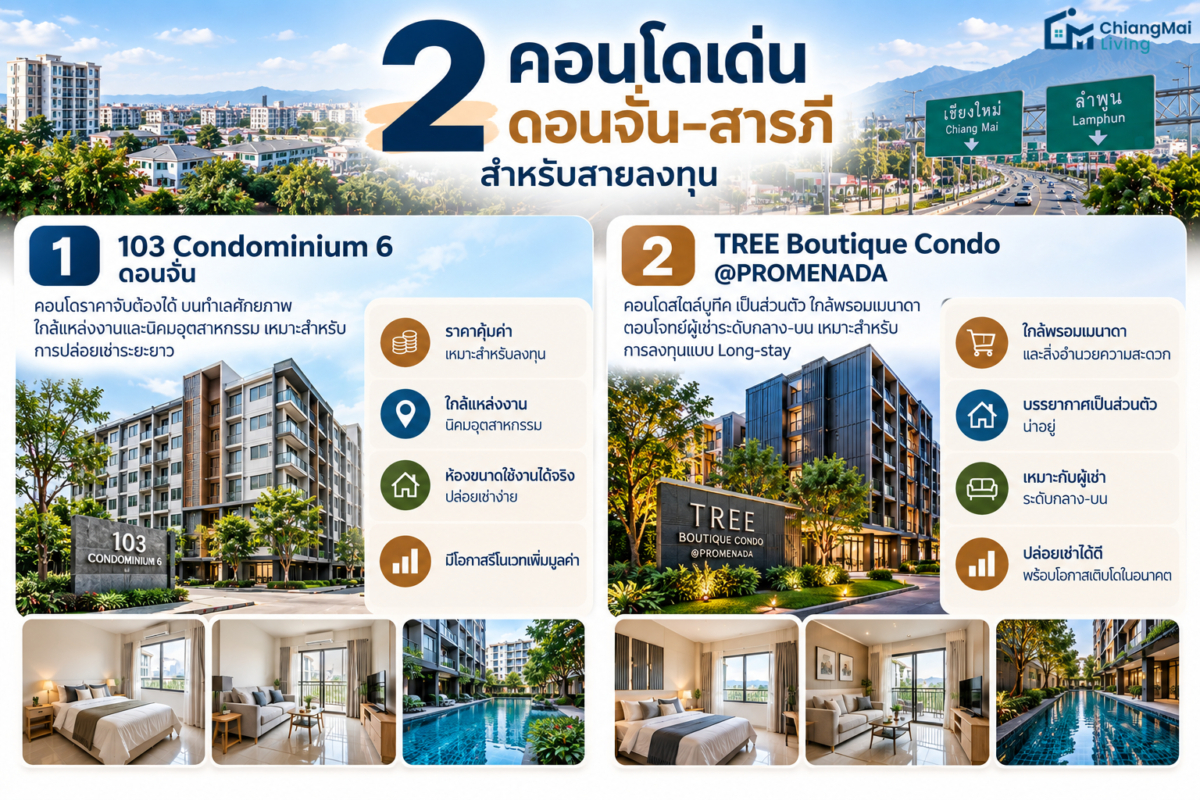 รีวิวเจาะลึก 2 คอนโด ย่านแยกดอนจั่น – สารภี – ถนนซุปเปอร์ไฮเวย์ (อัปเดต 2026)