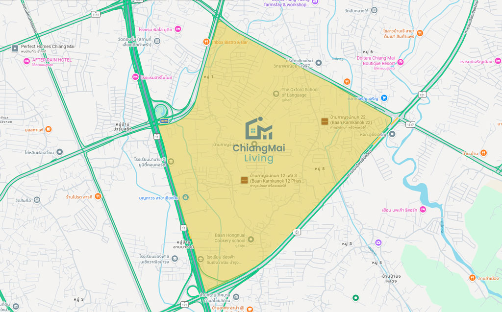 อาณาเขตทำเลแยกดอนจั่น - สารภี - ถนนซุปเปอร์ไฮเวย์ ครอบคลุมพื้นที่ไหน