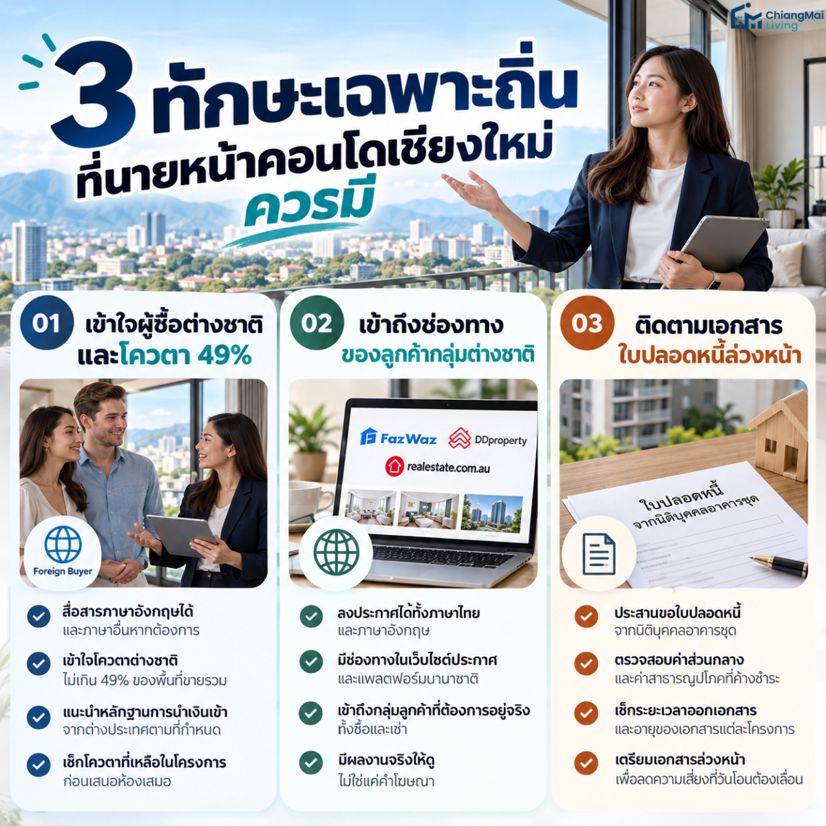 3 ทักษะเฉพาะถิ่นที่นายหน้าคอนโดเชียงใหม่ควรมี