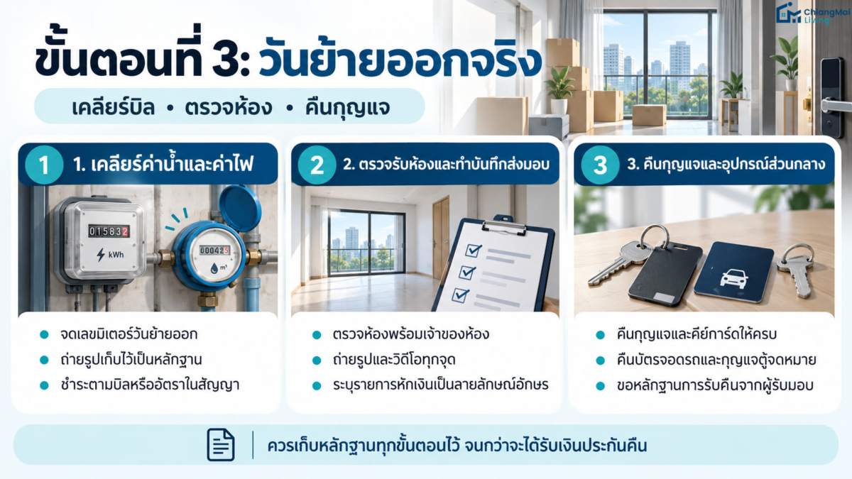 ขั้นตอนที่ 3 วันย้ายออกจริง