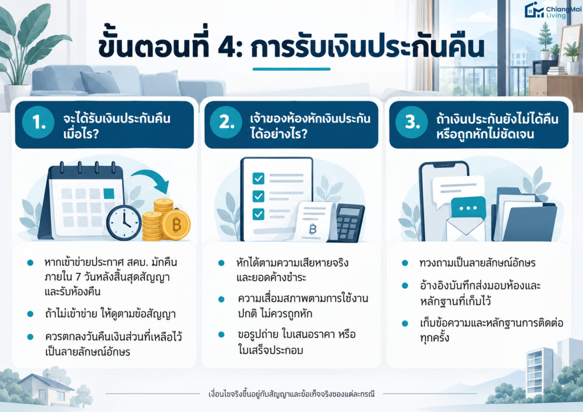 ขั้นตอนที่ 4 การรับเงินประกันคืน
