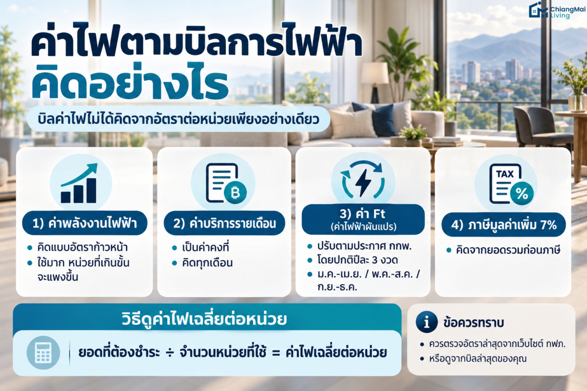 ค่าไฟตามบิลการไฟฟ้าคิดอย่างไร