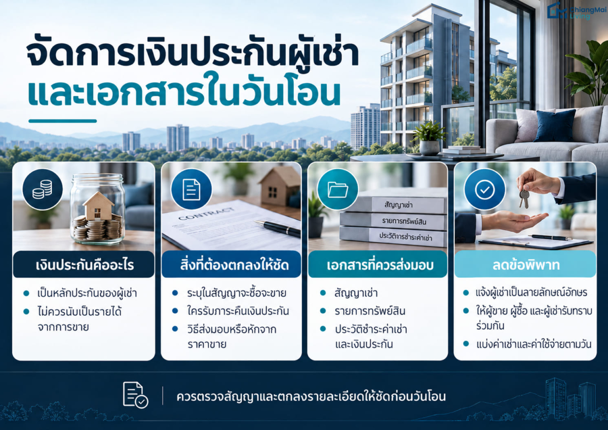 จัดการเงินประกันผู้เช่าและเอกสารในวันโอน