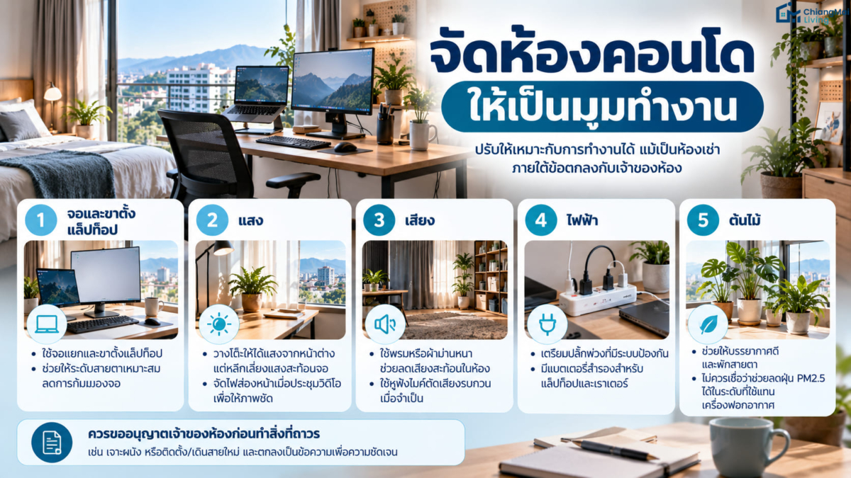 จัดห้องคอนโดให้เป็นมุมทำงาน