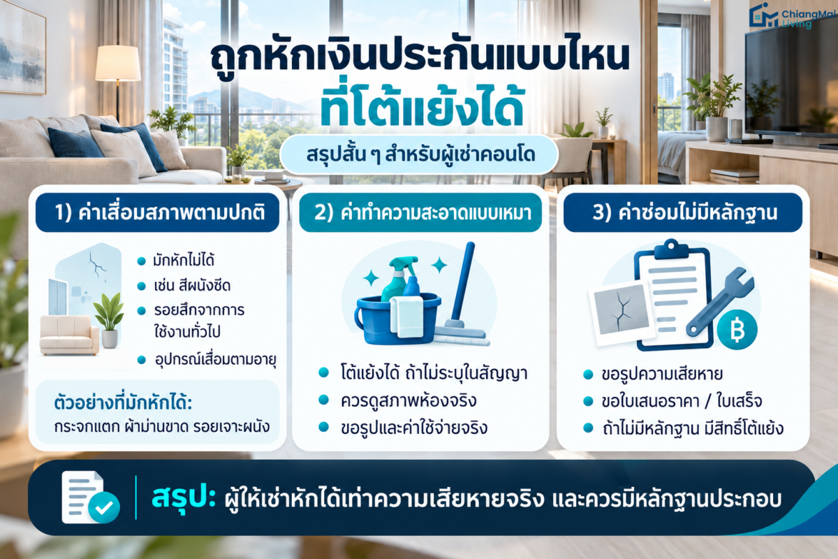 ถูกหักเงินประกันแบบไหนที่โต้แย้งได้