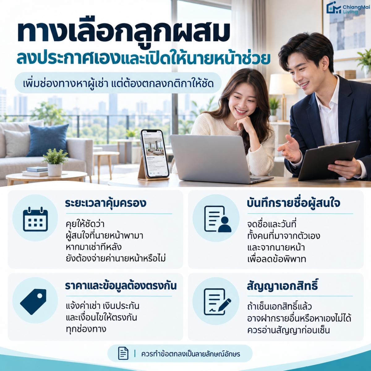 ทางเลือกลูกผสม ลงประกาศเองและเปิดให้นายหน้าช่วย