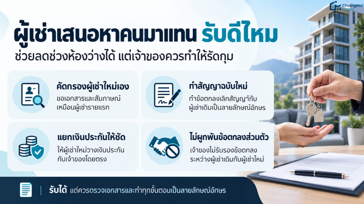 ผู้เช่าเสนอหาคนมาแทน รับดีไหม