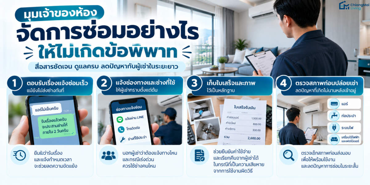 มุมเจ้าของห้อง จัดการซ่อมอย่างไรให้ไม่เกิดข้อพิพาท