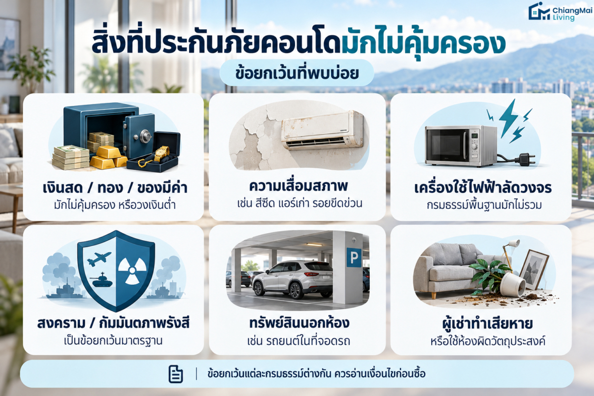 สิ่งที่ประกันภัยคอนโดมักไม่คุ้มครอง