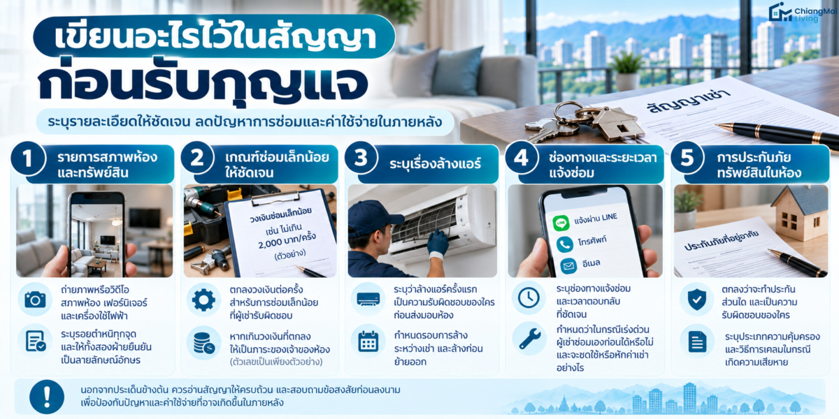 เขียนอะไรไว้ในสัญญาก่อนรับกุญแจ