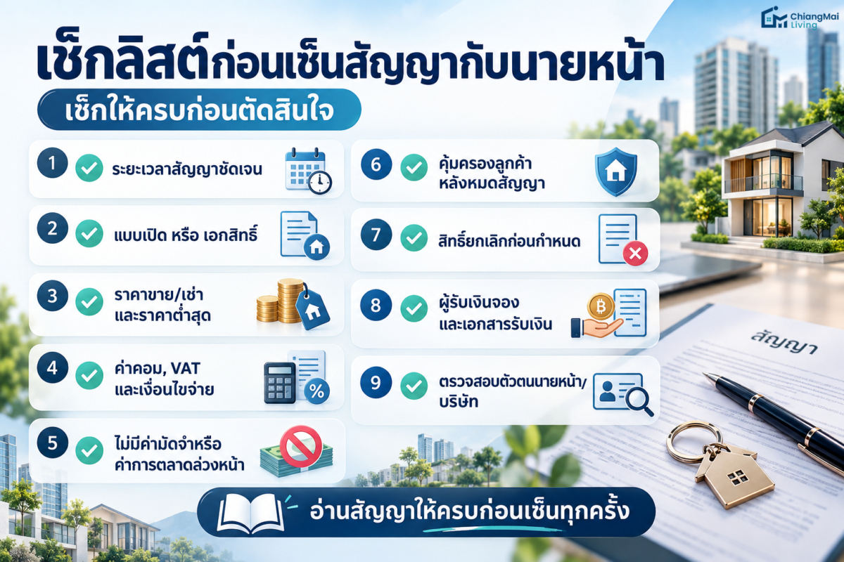เช็กลิสต์ก่อนเซ็นสัญญากับนายหน้า