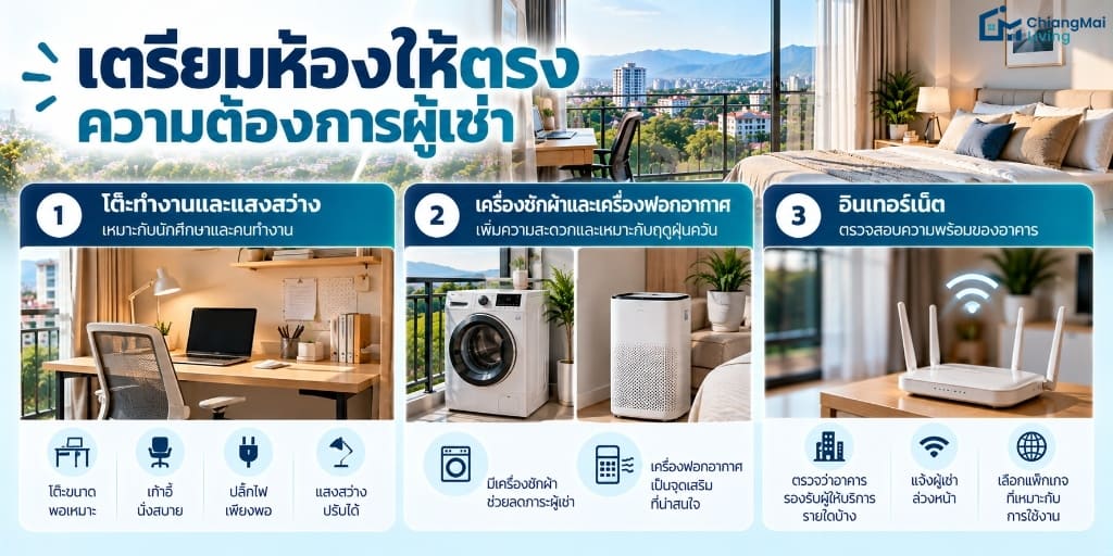 เตรียมห้องให้ตรงความต้องการผู้เช่า