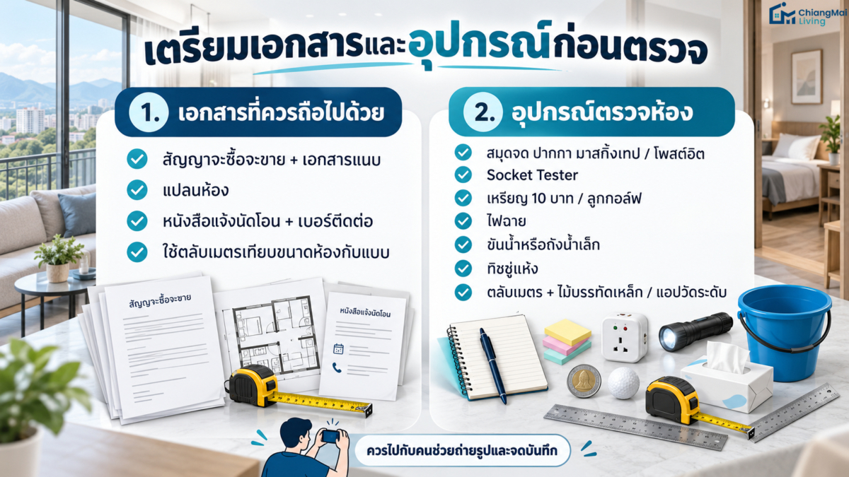 เตรียมเอกสารและอุปกรณ์ก่อนตรวจ