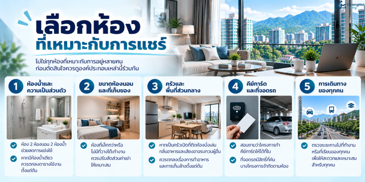 เลือกห้องที่เหมาะกับการแชร์