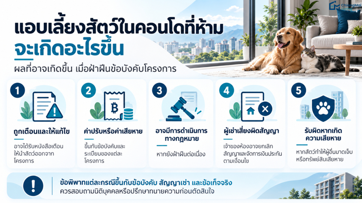 แอบเลี้ยงสัตว์ในคอนโดที่ห้าม จะเกิดอะไรขึ้น